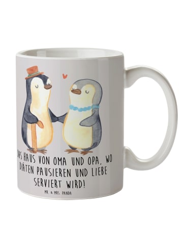Mr. & Mrs. Panda Kaffeetasse Großelternliebe mit Spruch in Grau Pastell