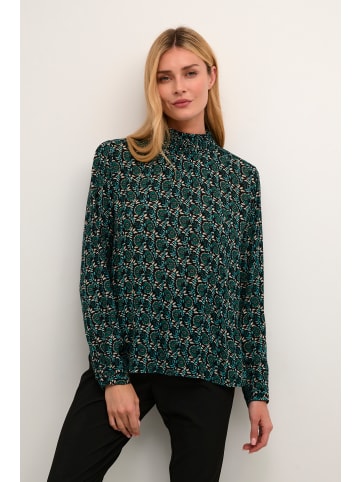 Kaffe Langarm-Bluse KAkarina Regular fit in Green Flower and Leaf Print