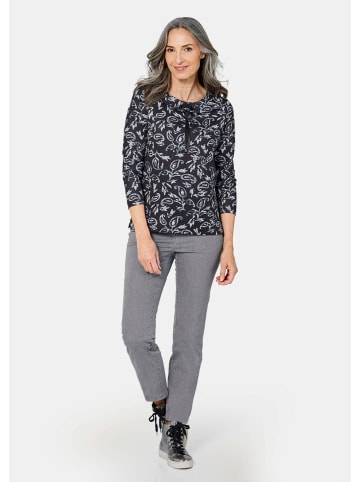 GOLDNER Langarmshirt Langarmshirt mit Metallic-Druck in schwarz / gemustert