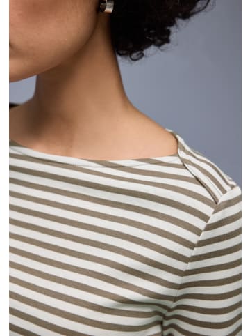 Street One Langarmshirt in schlamm weiß - 0001