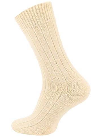 Cotton Prime® 2 Paar Wollsocken Alpaka Socken in ecru/hellgrau