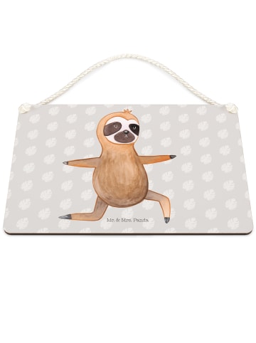 Mr. & Mrs. Panda Deko Schild Faultier Yoga ohne Spruch in Grau Pastell