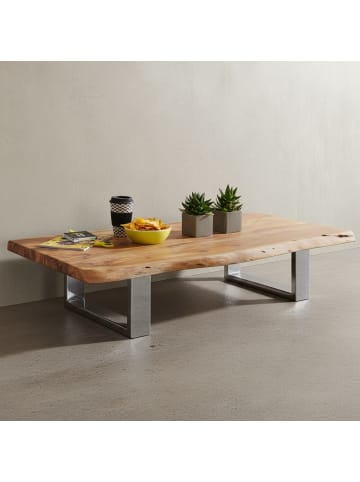 KADIMA DESIGN Couchtisch 115 x 25 x 58 cm Massiv Holz Metallgestell groß,