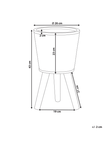 Beliani Outdoor Blumentopf ALIARTOS in Weiß/Beige - (W) 26 x (H) 43 x (L) 26 cm