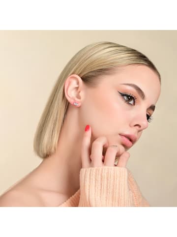 Adeliás Damen Ohrringe – Ohrstecker aus Edelstahl mit Zirkonia in silber