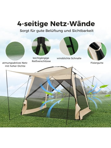 COSTWAY Campingzelt für 6-8 Personen in Beige