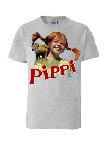 Logoshirt T-Shirt Pippi Langstrumpf - Äffchen Herr Nilsson in grau