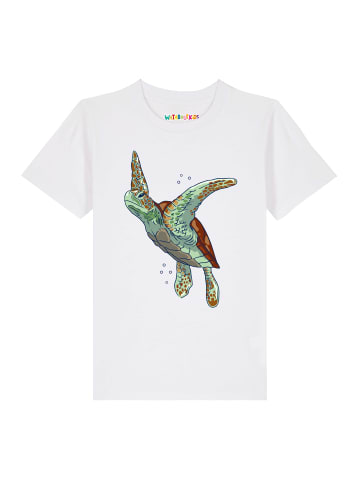 wat? Apparel T-Shirt Schildkröte Watercolor in Weiß