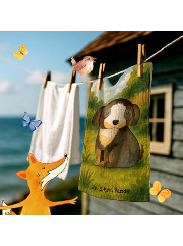 Mr. & Mrs. Panda Handtuch Hund Entspannen Design ohne Spruch in Weiß