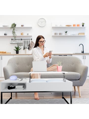 relaxdays Couchtisch in Dunkelbraun - (B)110 x (H)45 x (T)50 cm