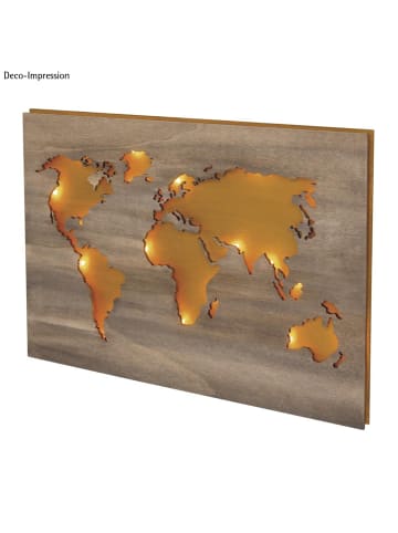 Rayher Holz-Weltkarte, 2 Platten, FSC 100% in natur