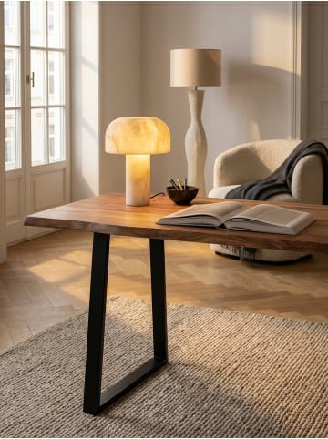 KADIMA DESIGN Schreibtisch Massivholz Baumkante, Industrial Style