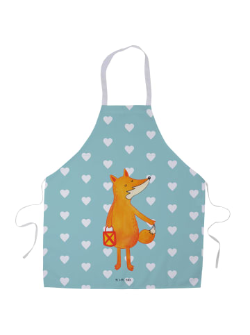 Mr. & Mrs. Panda Schürze Fuchs Laterne ohne Spruch in Türkis Pastell