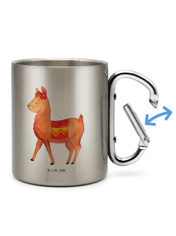 Mr. & Mrs. Panda Karabiner Tasse Alpaka Stolz ohne Spruch in Silber