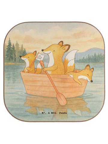 Mr. & Mrs. Panda Tischschoner Fuchs Kanufahren Design ohne Spruch in Weiß