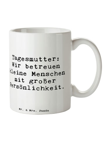 Mr. & Mrs. Panda Trinkbecher Spruch Tagesmutter Persönlichkeit m... in Weiß