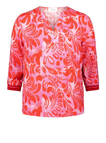 CARTOON Casual-Bluse mit Rippbündchen in Pink/Red