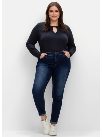 sheego Skinny Jeans in dark blue denim