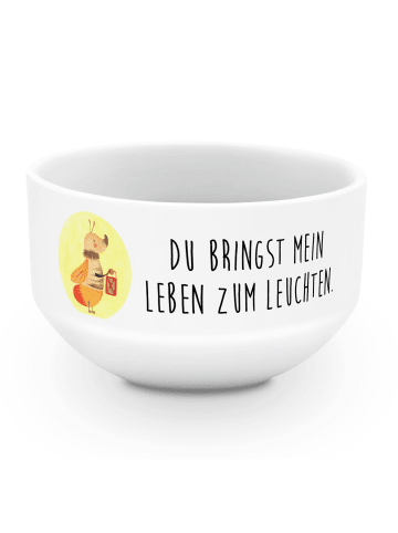 Mr. & Mrs. Panda Frühstücksschüssel Glühwürmchen mit Spruch in Weiß