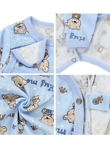 TupTam Baby Langarm Wickelbody im 5er Set in mint/weiß