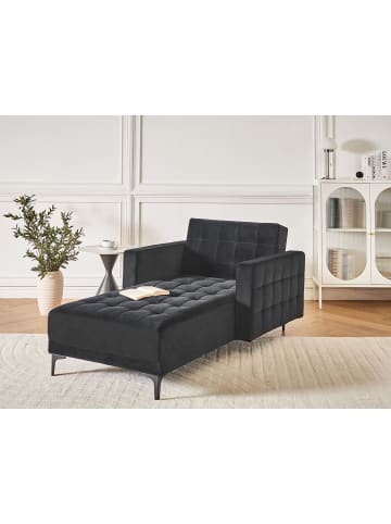 Beliani Chaiselongue ABERDEEN in Schwarz - (W) 107 x (H) 83 x (L) 189 cm