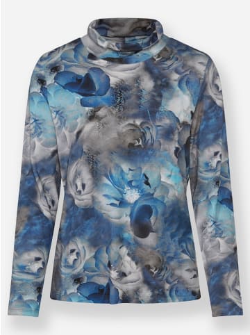 WITT WEIDEN Rollkragen-Shirt in marine-bedruckt