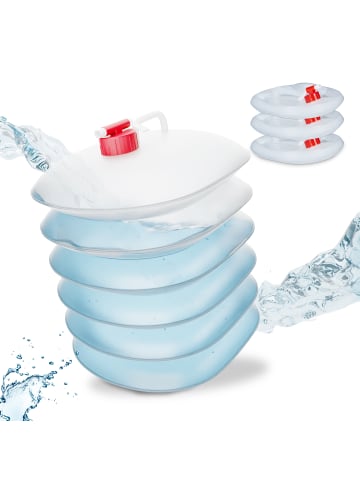 relaxdays 4 x Faltkanister in Transparent/ Rot - 10 Liter