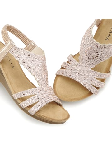 LASCANA Sandalette in rosegoldfarben