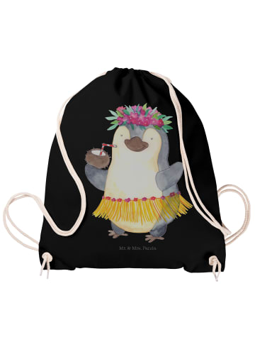 Mr. & Mrs. Panda Stofftasche Pinguin Kokosnuss ohne Spruch in Schwarz