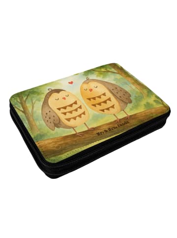 Mr. & Mrs. Panda Mäppchen Eulen Liebe Design ohne Spruch in Weiß