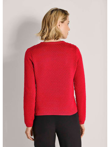 MADELEINE Eleganter Baumwollpullover mit Noppenstruktur in rot