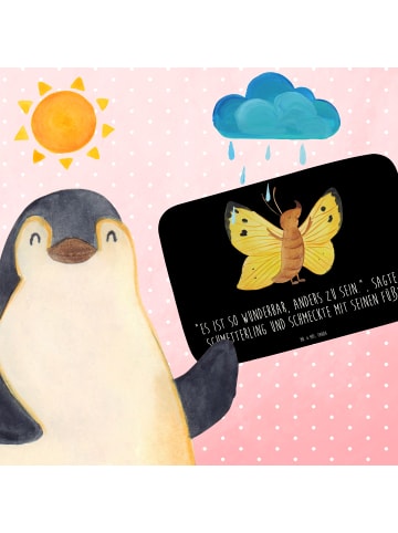 Mr. & Mrs. Panda Badematte Schmetterling Zitronenfalter mit Spruch in Schwarz