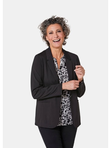 GOLDNER Leichtblazer Damenblazer mit Reverskragen und Paspeltaschen in schwarz