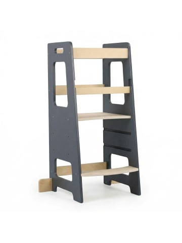 relaxdays Lernturm in Anthrazit/ Natur - (B)40 x (H)90 x (T)44 cm