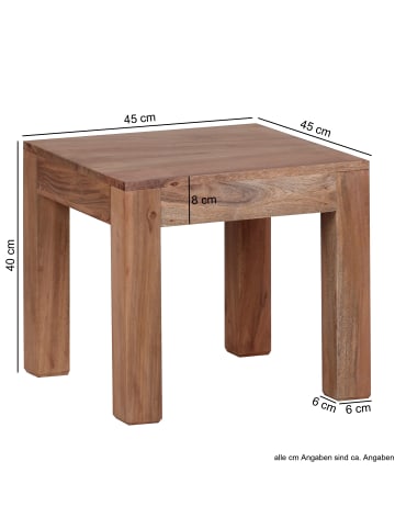 FineBuy Couchtisch in Braun / Akazie / 45x45x40
