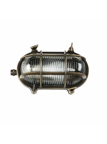 Licht-Erlebnisse Außen Wandlampe (B)21 x (H)13 cm in Dunkles Messing Antik