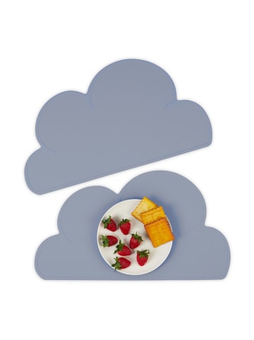 relaxdays 2 x Platzdeckchen "Wolke" in Dunkelgrau - (B)47,5 x (T)26,5 cm