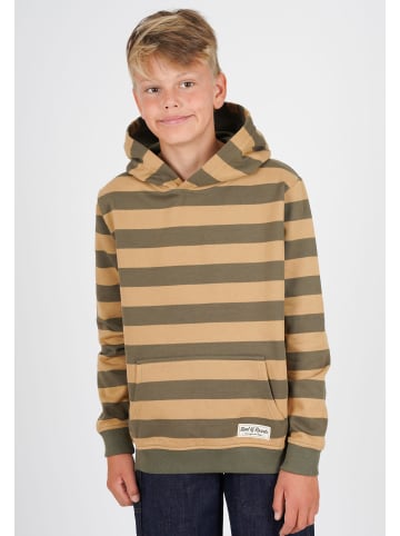 Band of Rascals Kapuzenpullover " Striped " in olive-caramel