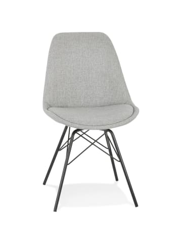 KADIMA DESIGN Esstuhl Stoff Metallbeine, Klassischer Esszimmerstuhl, Polsterstuhl in Grau