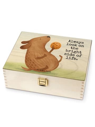 Mr. & Mrs. Panda Teebox Holz Hund Keks Design mit Spruch in Weiß