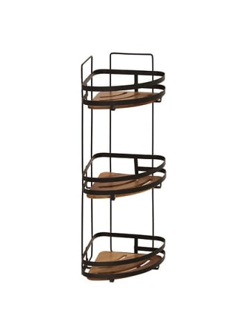 5five Simply Smart Eckregal für die Dusche BLACKACIA, ohne Bohren in Braun, 23,5 x 19,5 x 55 cm