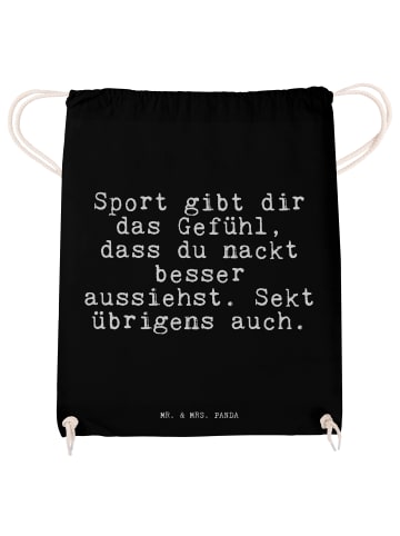 Mr. & Mrs. Panda Sportbeutel Sport gibt dir das... mit Spruch in Schwarz