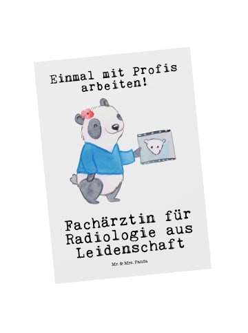 Mr. & Mrs. Panda Postkarte Fachärztin für Radiologie Leidenschaf... in Weiß
