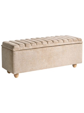 Beliani Bettbank SALIDA in Beige/Braun - (W) 115 x (H) 54 x (L) 39 cm
