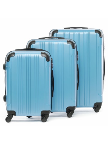 FERGÉ Kofferset Hartschale 3-teilig Hartschale 3 teilig Koffer Set mit Schutzecken QUÉBEC in blau