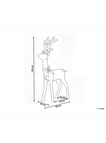 Beliani LED Deko MALAREN in Weiß/Rot - (W) 90 x (H) 140 x (L) 32 cm