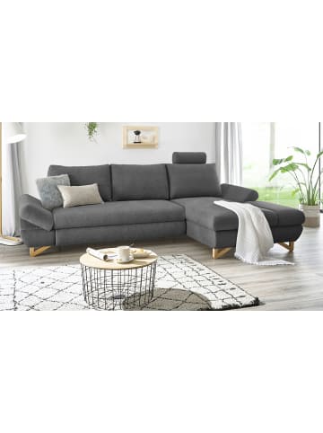 Furn.Design Ecksofa grau Struktur-Stoff, Wohnzimmer Sofa