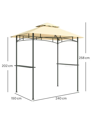 Outsunny Grillpavillon 240L x 150B x 258H cm Beige