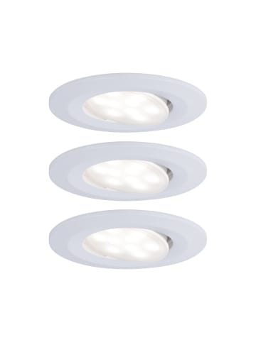 paulmann LED Einbaustrahler 3er Set Calla rund, dimmbar, schwenkbar in Weiß matt-Ø: 90mm
