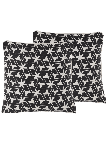 Beliani 2er-Set Dekokissen ANDIRIN in Schwarz/Weiß